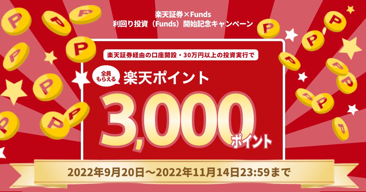 楽天証券×Funds 利回り投資開始記念キャンペーン